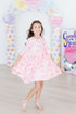blushing-bows-3-4-sleeve-pocket-twirl-dress Mila &  Rose - Sophia's Style-Blushing Bows 3/4 Sleeve Pocket Twirl Dress-6-12M--1